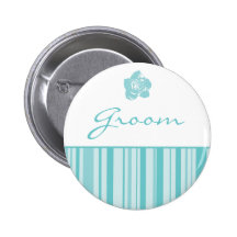 Groom Button-Modern Stripes (Blue)