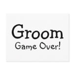 Groom Game Over Postcard