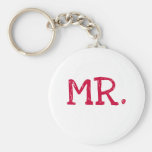 Groom Red Text Mr. Key Chains