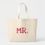 Groom Red Text Mr. Tote Bag