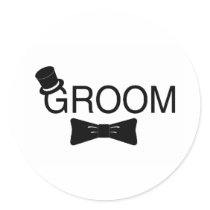 Groom Top Hat Bowtie Stickers