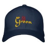 Groom Wedding Navy Embroidered Hat