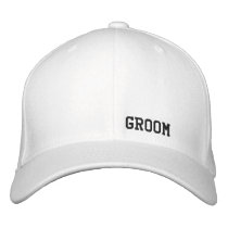 Groom White Hat Embroidered Baseball Caps