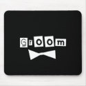 Groom White on Black mousepads