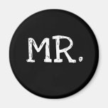 Groom White Text Mr. Magnets