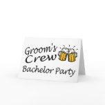 Grooms Crew Beer Jugs Greeting Cards