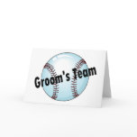Grooms Team Baseball Greeting Card