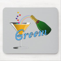 Grooms Wedding Champagne Toast mousepads