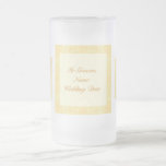 Grooms Wedding Glass - Cream Ivory Gold Pattern Mugs