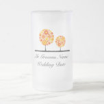 Grooms Wedding Glass - Flower Wishing Tree Orange Mugs