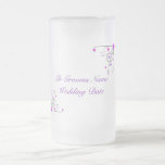 Grooms Wedding Glass - Purple & Pink Flower Swirl Coffee Mug