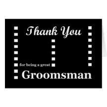 GROOMSMAN Wedding Thank You - Zipper Checks Greeting Cards