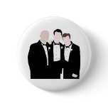 Groomsmen in Black Tie Pose for a Picture Buttons