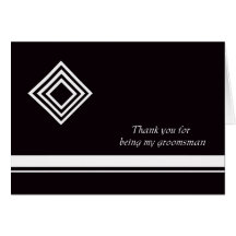 Groomsmen Thank You Card -- Black and White