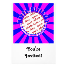Groovy 1970's Retro Birthday  Photo Frame Personalised Announcements