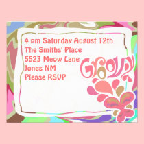 Groovy 60's Party invitations