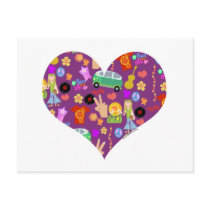 Groovy 60's Purple Love Postcard