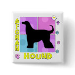 Groovy Afghan Hound buttons