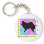 Groovy American Eskimo Dog Keychains