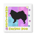 Groovy American Eskimo Dog magnets