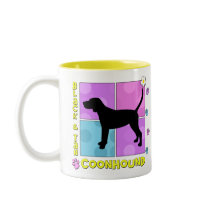 Groovy Black & Tan Coonhound Coffee Mugs