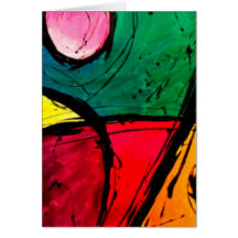 Groovy Bright Abstract Acrylic Art Cards