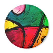 Groovy Bright Abstract Acrylic Art