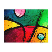 Groovy Bright Abstract Acrylic Art