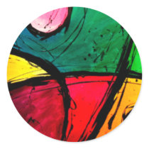 Groovy Bright Abstract Acrylic Art