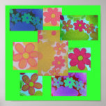 Groovy Bright Retro Flower's posters