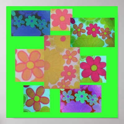 Groovy Bright Retro Flower's Posters by pammys