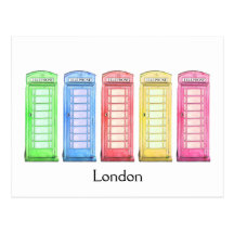 Groovy British phone booth - London postcard