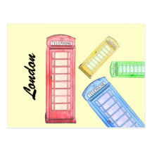 Groovy British telephone both postcard