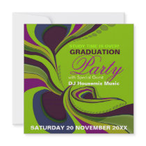 Groovy Diva Graduation Birthday Party Invitation