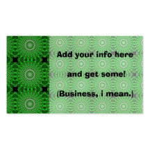 groovy green business cards by SWOLFY!