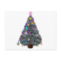 Groovy Hippie Christmas Tree postcards