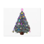 Groovy Hippie Christmas Tree postcards