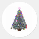 Groovy Hippie Christmas Tree Sticker