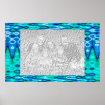 groovy horizon blue photo frame print