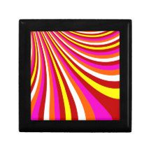 Groovy Hot Pink Red Yellow Orange Stripes Pattern Gift Boxes