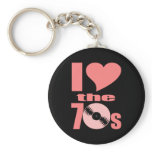 Groovy I Heart the 70s Retro Keychain for Hippies