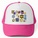Groovy Jewish Stars Happy Hannukah! hats