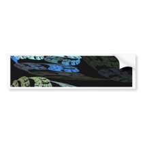 Groovy Luminous Blue Swirls Pattern Shapes Design Bumper Stickers
