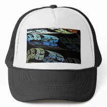 Groovy Luminous Blue Swirls Pattern Shapes Design Hats