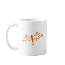 Groovy Orange Bat Halloween Design Mug