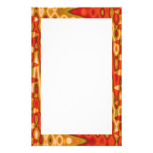 groovy orange border stationery design