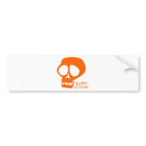 Groovy Orange Skull - Happy Halloween! Bumper Stickers