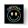 Groovy Pastel Smiley Retro Button Pin