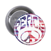 Groovy Peace Sign Pinback Button