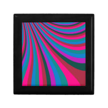 Groovy Pink Blue Rainbow Slide Stripes Pattern Jewelry Boxes